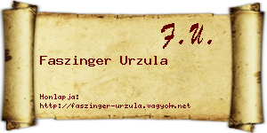 Faszinger Urzula névjegykártya